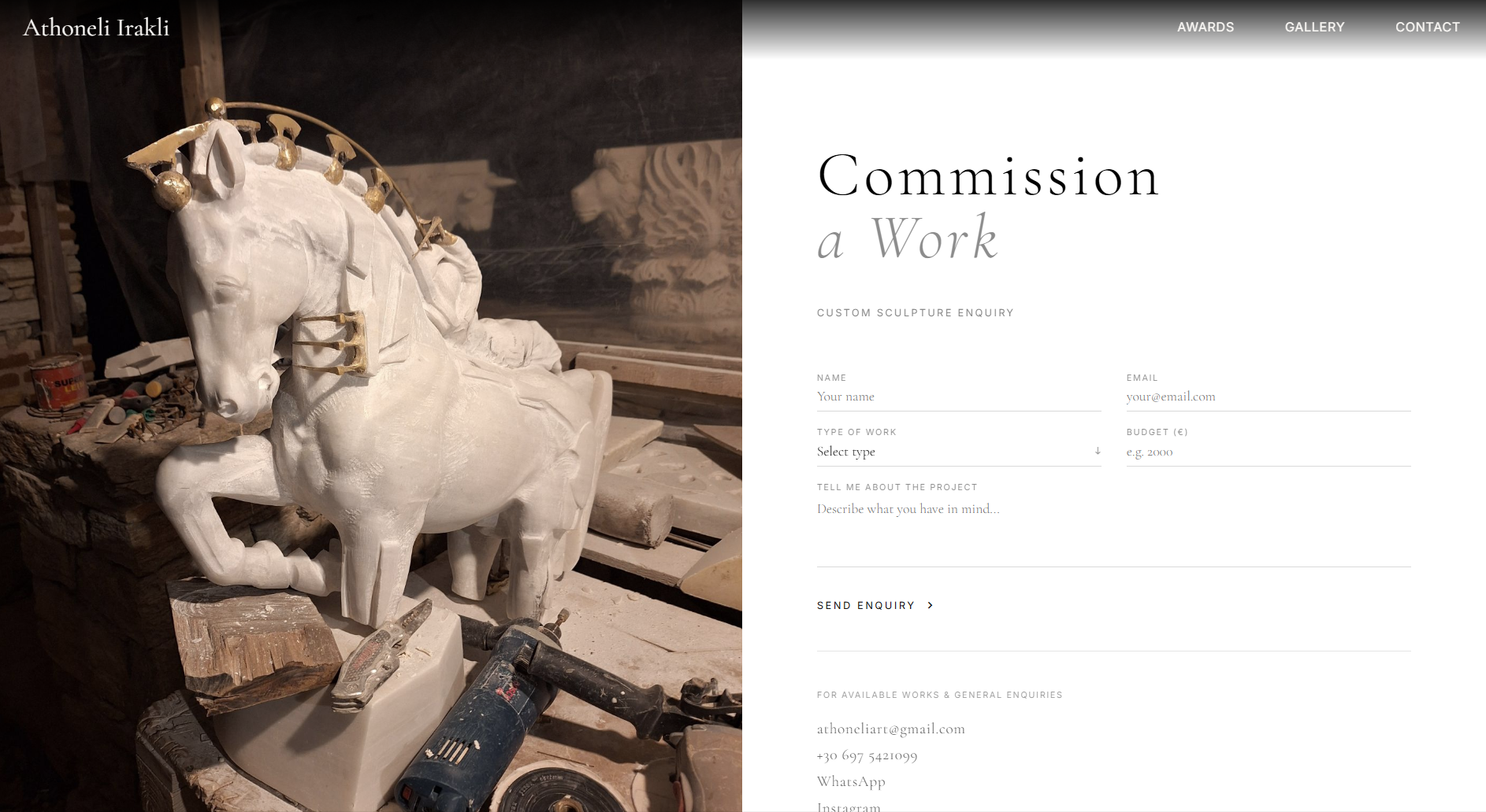 Athoneli Art contact page